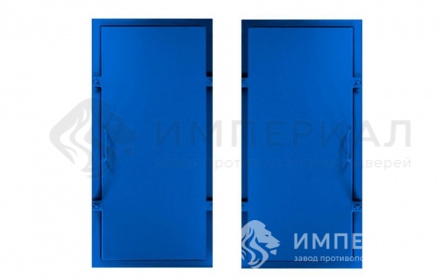 Дверь герметичная ДГ, синяя, левое открывание